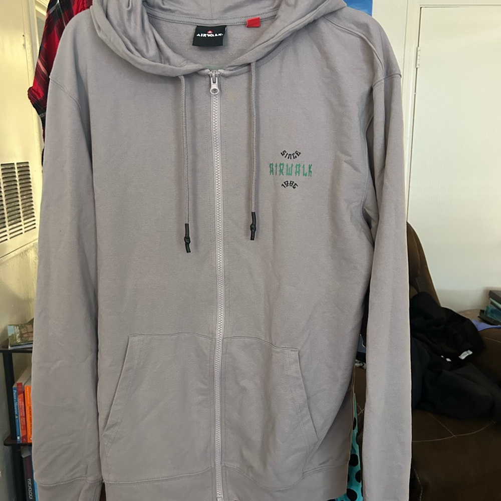 Airwalk Light Gray Full-Zip Hoodie
